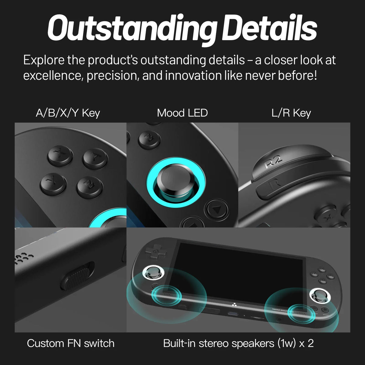 Trimui Smart Pro Retro Handheld Game Console Support Bluetooth-compatible Headset Gaming System 4.96 Inch Gift for Kids Adults - QUORE
