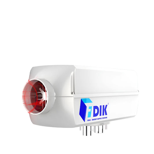 Dieselverwarming - Elektrische verwarming - Elektrische verwarming - 12V - 5000W - Draaischakelaar - Alles-in-één luchtverwarming - Geluiddemper - Aluminium behuizing - Parkeerverwarming - Snelle verwarming Auto Jacht Boot Trailer