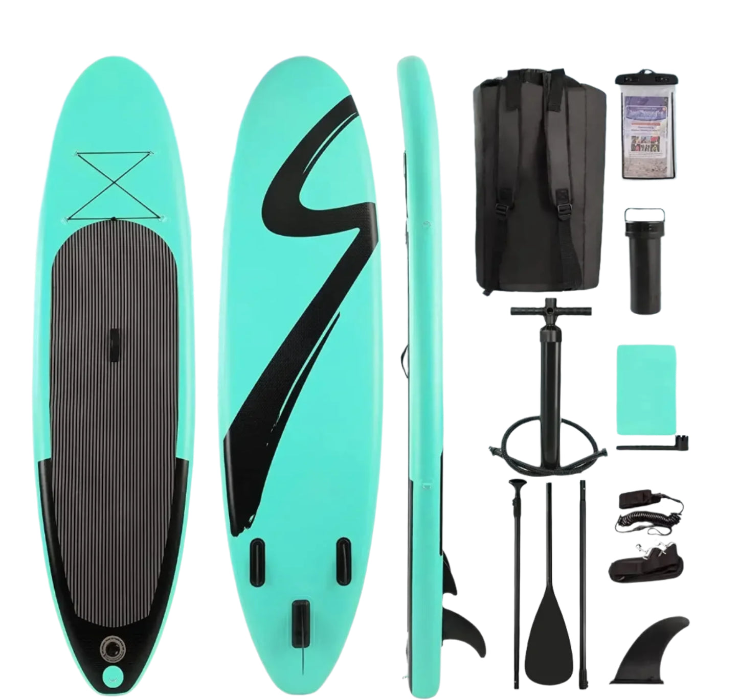 Opblaasbaar Stand Up Paddle Board – SUP Board – Peddelboard – Waterboard – Yoga Board – Verstelbare Aluminium Peddel – Antislip EVA Dek - Groen