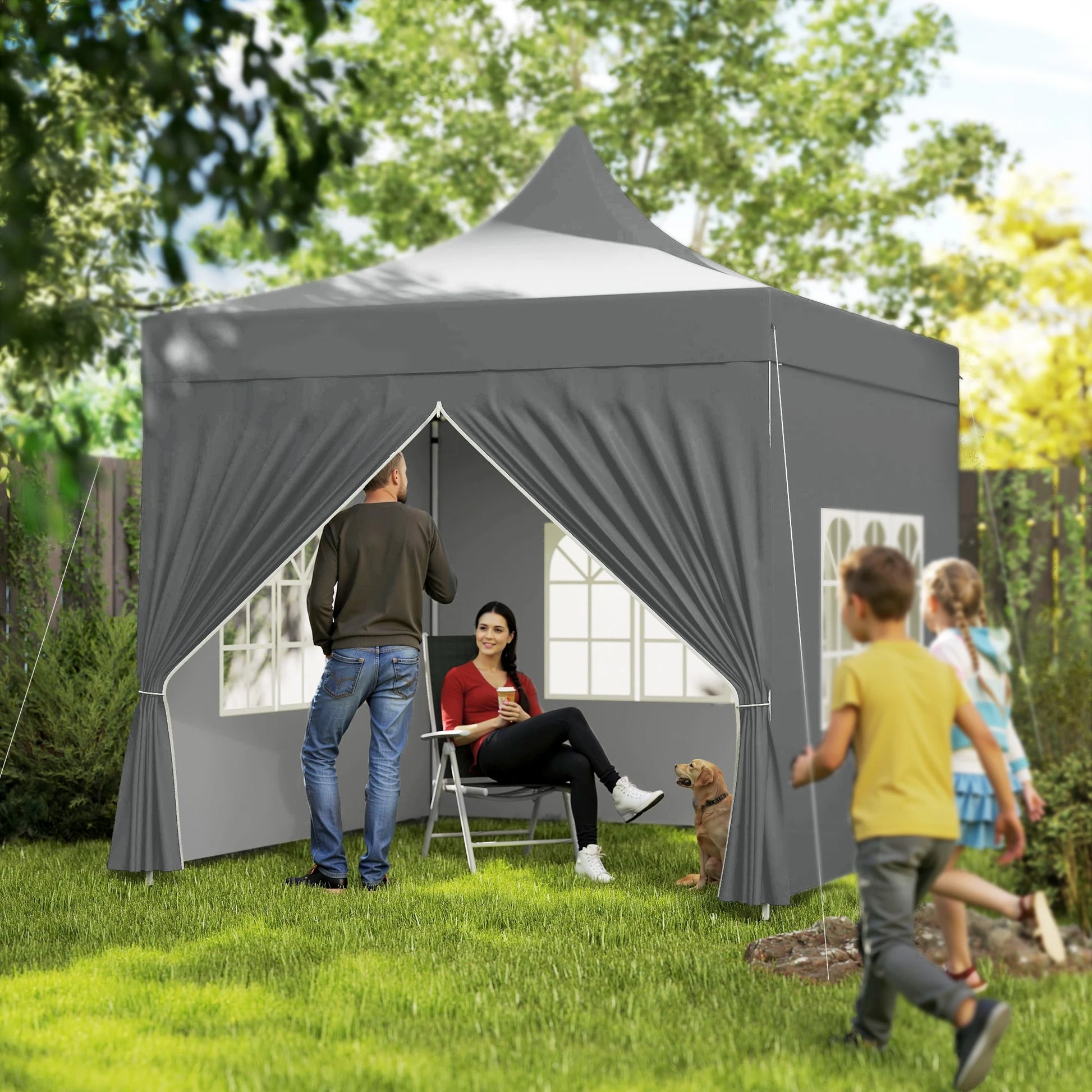 Pop-Up Tent – Inklapbare Tent – Schaduw Tent – Buiten Tent – 3x3 Meter – UV-Bescherming – Oxford Materiaal - QUORE