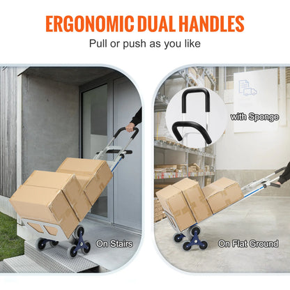 Traploper Trolley – Handkar – Opvouwbare Transportkar – Handgrepen met Beugel – Inklapbare Trolley