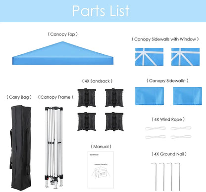Pop-Up Partytent – 3X3 Meter Tent – Pop-Up Tent – Tuin Tent – Markt Tent – Waterafstotend Oxford Stof – Verstelbare Hoogte