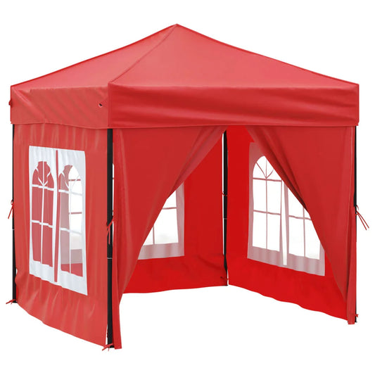 Paviljoen - Tuinpaviljoen - Partytent - Tuintent - Pop-up Kliksysteem - Stabiel - Vouwtent - met 4 zijpanelen - Opvouwbaar - Waterdicht - Hoogte Verstelbaar - 50+UV-Bescherming - voor Tuin - Buiten - Achtertuin - 210D Oxford-stof - 2 x 2 m - Rood