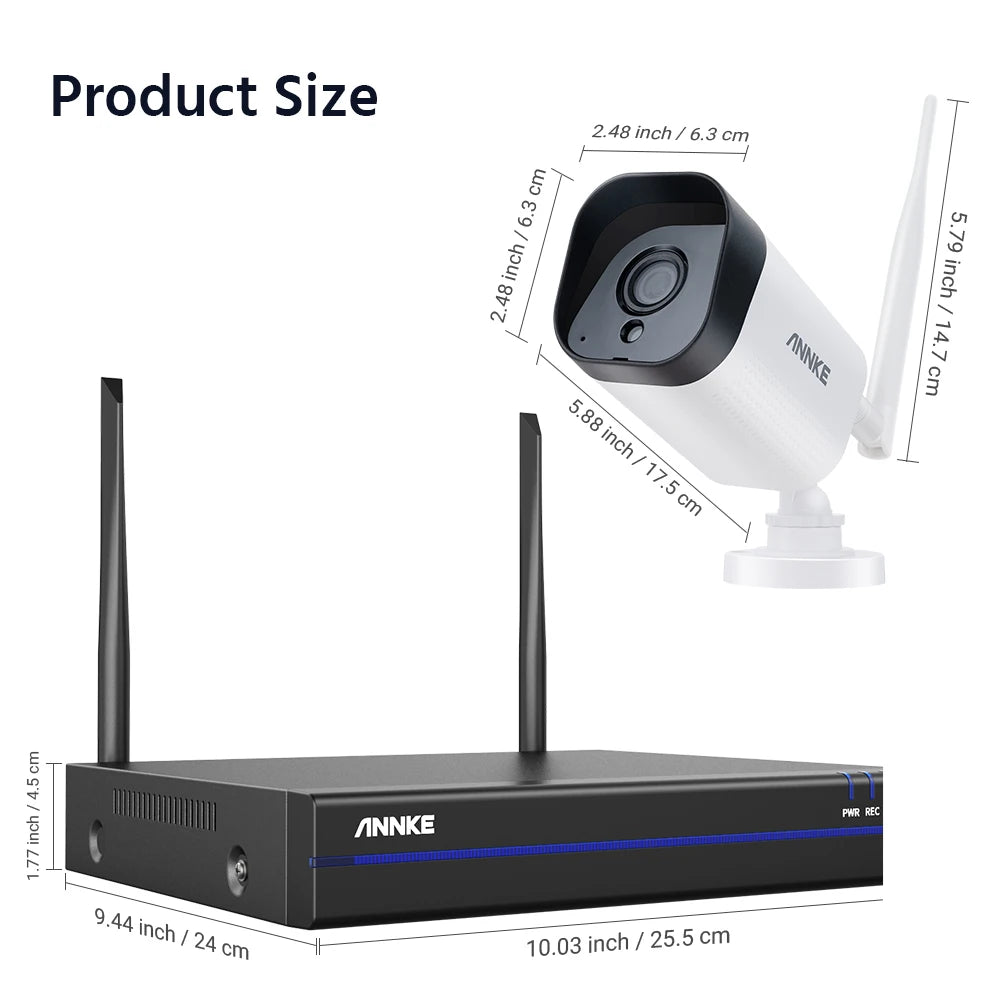 Draadloos CCTV-systeem – Bewakingscamera – Beveiligingscamera – IP Camera – Wifi Camera – 4 Camera’s – 4TB HDD – 3MP Resolutie – Nachtzicht 30 Meter