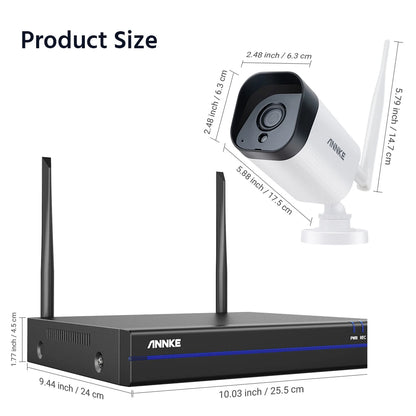 Draadloos CCTV-systeem – Bewakingscamera – Beveiligingscamera – IP Camera – Wifi Camera – 4 Camera’s – 4TB HDD – 3MP Resolutie – Nachtzicht 30 Meter
