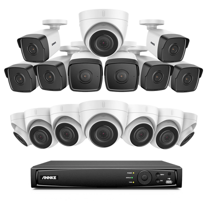 16-Kanaals Beveiligingsset – IP Camera Systeem – NVR Set – Camerabeveiliging – Bewakingscamera – 5MP Resolutie – Weerbestendig IP67