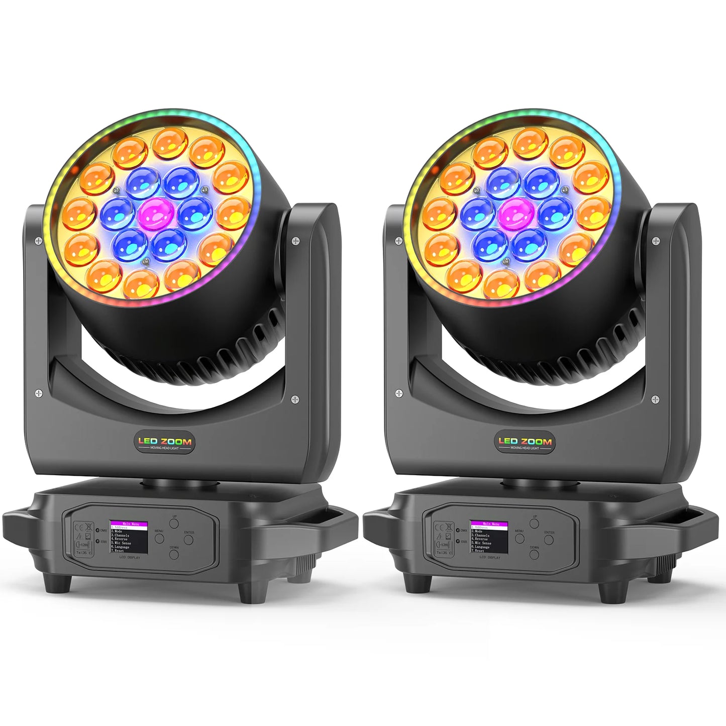 Moving Head Stage Lights – Moving Head Verlichting – DJ Licht – Podiumverlichting – Effectverlichting – Set van 2 EU Plug – 220W Krachtige RGBW LED’s – Zoomfunctie 10°-60°