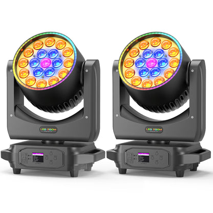Moving Head Stage Lights – Moving Head Verlichting – DJ Licht – Podiumverlichting – Effectverlichting – Set van 2 EU Plug – 220W Krachtige RGBW LED’s – Zoomfunctie 10°-60°