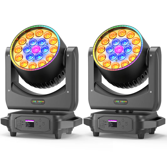 Moving Head Stage Lights – Moving Head Verlichting – DJ Licht – Podiumverlichting – Effectverlichting – Set van 2 EU Plug – 220W Krachtige RGBW LED’s – Zoomfunctie 10°-60°
