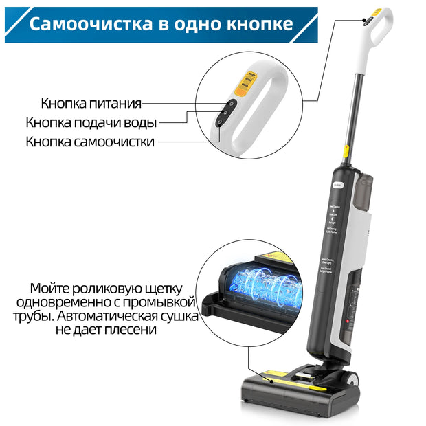 Cordless Stick Vacuum Cleaner - Stick Vacuum Cleaner - Vacuum Cleaner - Cordless Stick Vacuum Cleaner - Powerful Suction - Multi-Surface Vacuum Cleaner - HEPA Filter - 150W - 2600mAh - 80dB - White/Black