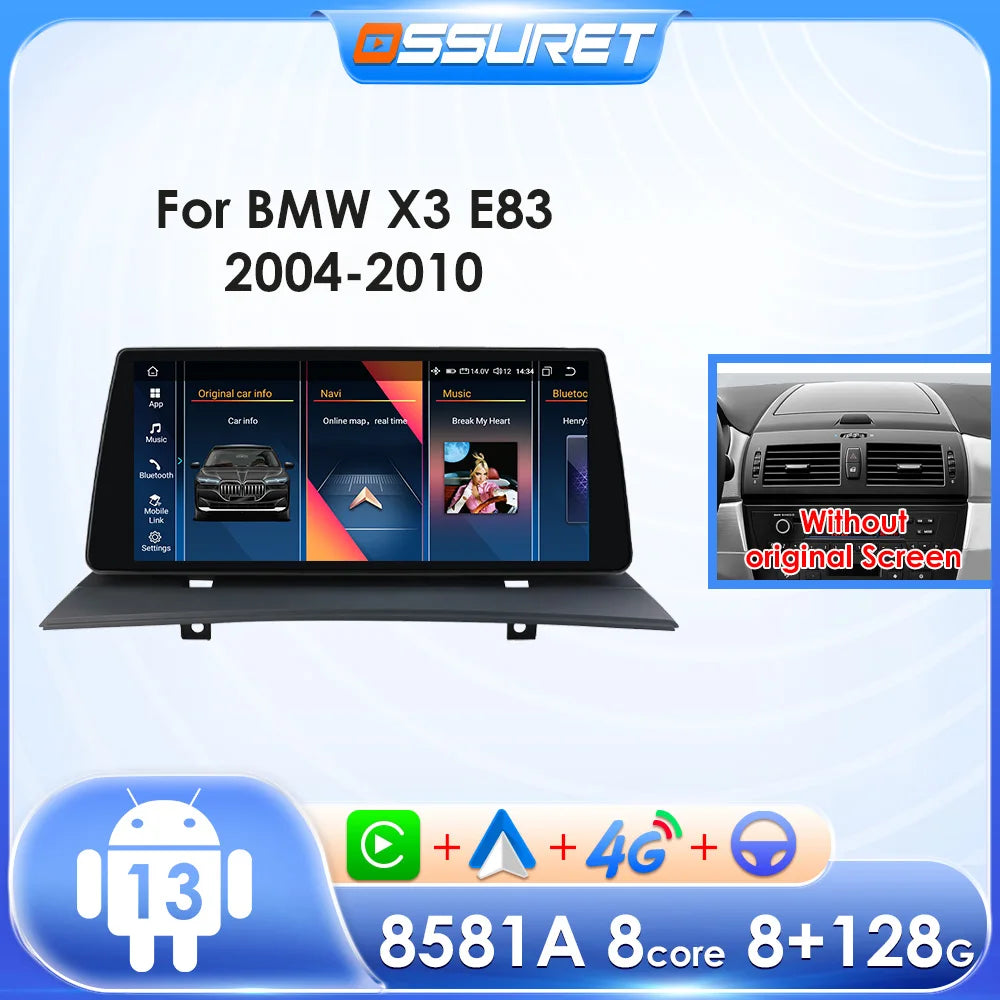 Car Radio for BMW X3 E83 2004-2010 Android Auto Carplay Car Radio Multimedia Video Player 10.25 inch GPS Navigation 4G WIFI DSP