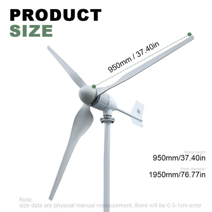 Windturbine – Windmolen – Windgenerator – Windenergie – Duurzame Energie – 5000W – Aluminium Behuizing – 48V - Alleen Windturbines