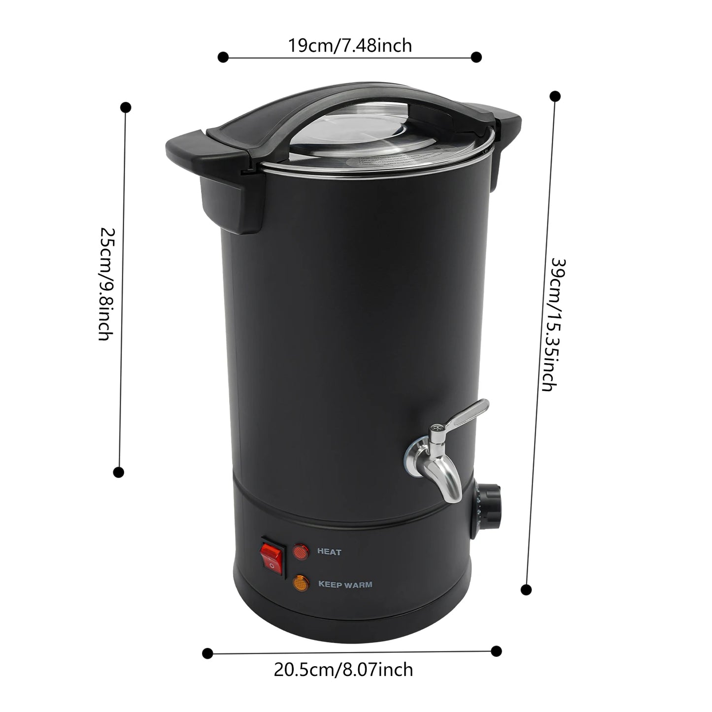 Elektrische Wax Smeltoven - Wassmeltpot - Wax Melter - Kaarsen Smeltpot - 1200W - RVS - Temperatuurregeling - 10L - Zwart