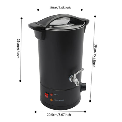 Elektrische Wax Smeltoven - Wassmeltpot - Wax Melter - Kaarsen Smeltpot - 1200W - RVS - Temperatuurregeling - 10L - Zwart