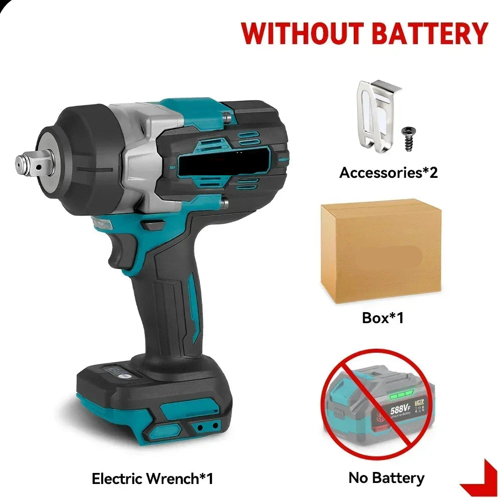 Slagmoersleutel - met Accu - Slagschroevendraaier - Brushless - Elektrische - Torque - 1800Nm - Draadloze - 1/2 Inch - 18V Batterij - Handgereedschap - Zonder Accu