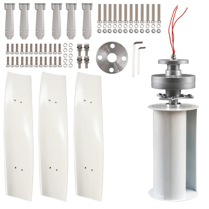 Windturbine – Windgenerator – Windmolen – Duurzame Energie – 3000W Vermogen – Aluminium Behuizing - Wit - 48V - Met Inverte Systeem