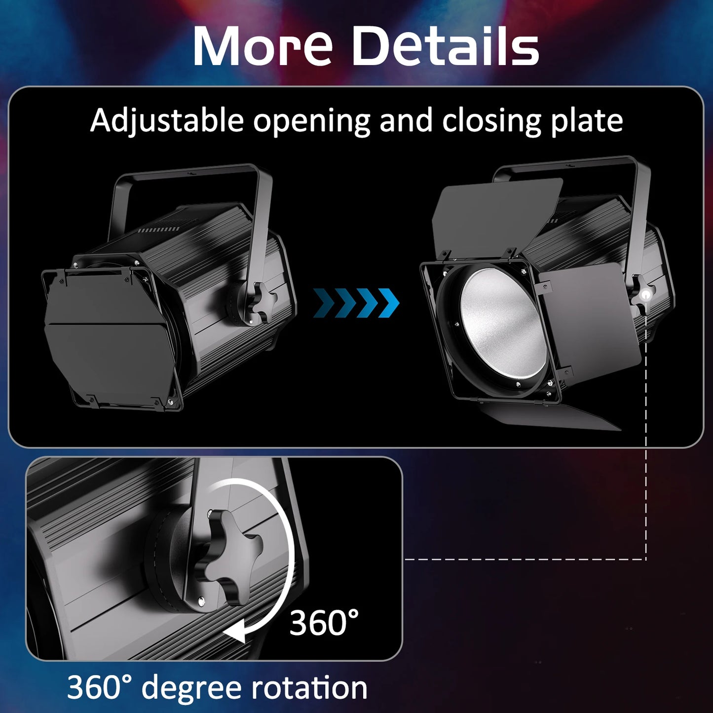 200W LED Par Light Set – DJ Verlichting – Podiumspot – LED Spot – Event Verlichting – 6-in-1 RGBWA+UV – DMX512 Met Barn Door – 4-delig EU Plug - QUORE