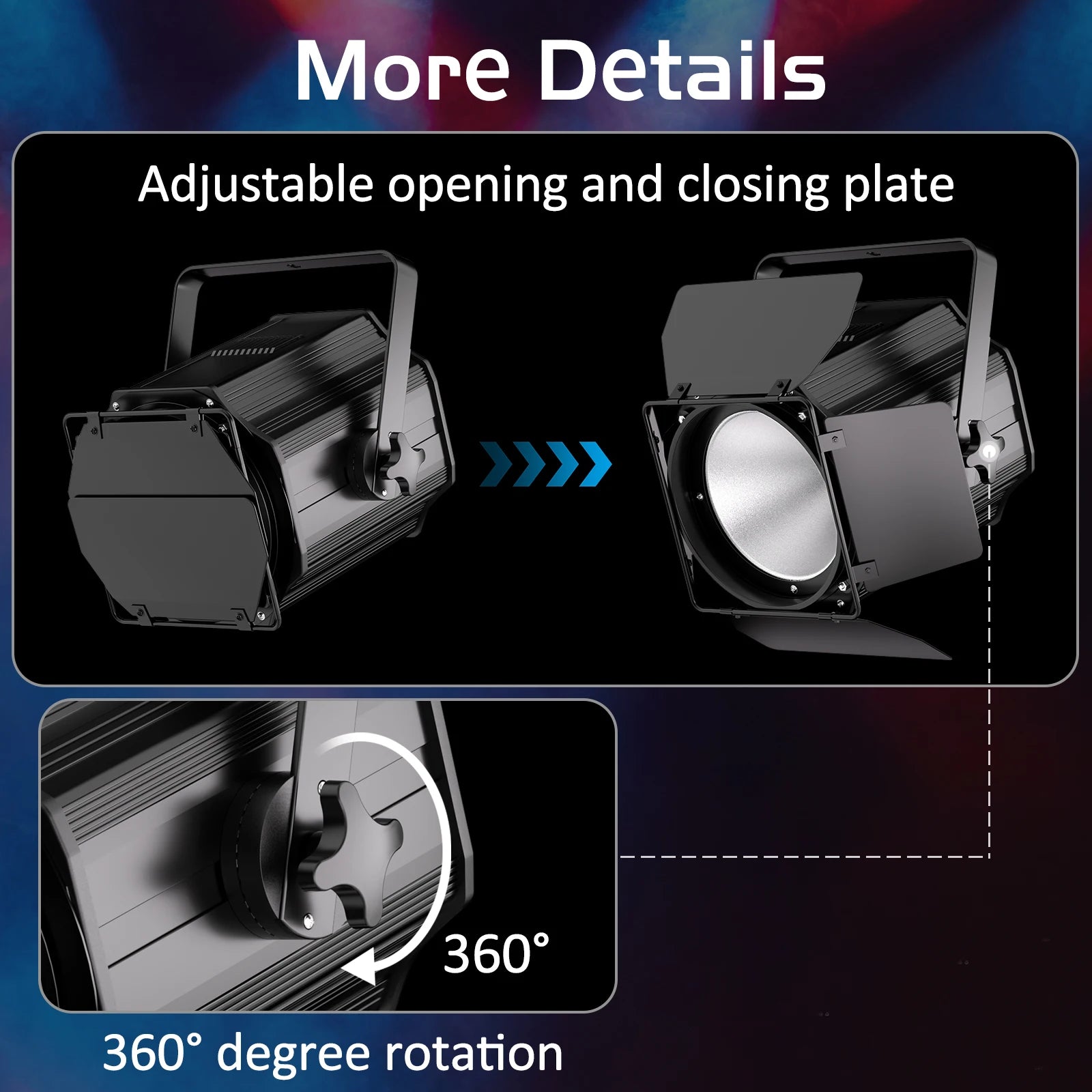 200W LED Par Light Set – DJ Verlichting – Podiumspot – LED Spot – Event Verlichting – 6-in-1 RGBWA+UV – DMX512 Met Barn Door – 4-delig EU Plug - QUORE