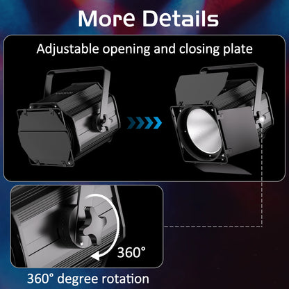 200W LED Par Light Set – DJ Verlichting – Podiumspot – LED Spot – Event Verlichting – 6-in-1 RGBWA+UV – DMX512 Met Barn Door – 4-delig EU Plug - QUORE