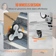 Trapklimwagen - Steekwagen - Verstelbare Handgreep - 220lbs Draagvermogen - Opvouwbaar - 32.3-45.7in - 4 Wielen - QUORE