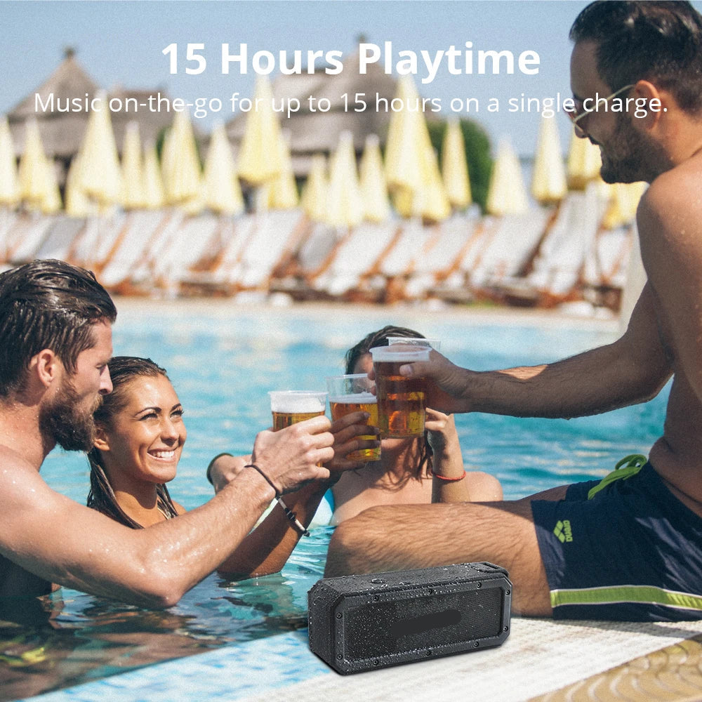 Bluetooth Speaker - Speakers - Partybox - Muziekbox - 40W - met IPX7 Waterdicht Design - Draagbare - TWS, NFC en Spraakassistent - Compacte Speaker Zwart met Krachtig Geluid - Zwart