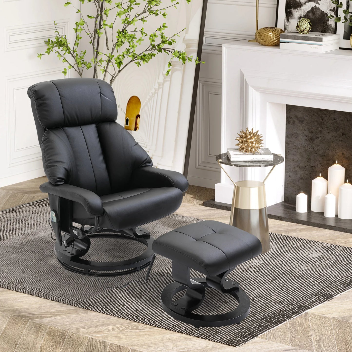 Massagestoel – Massagefauteuil – Relaxstoel – Ontspanningsstoel – Verstelbare Rugleuning – 10 Vibratiepunten – Draaibaar 360°