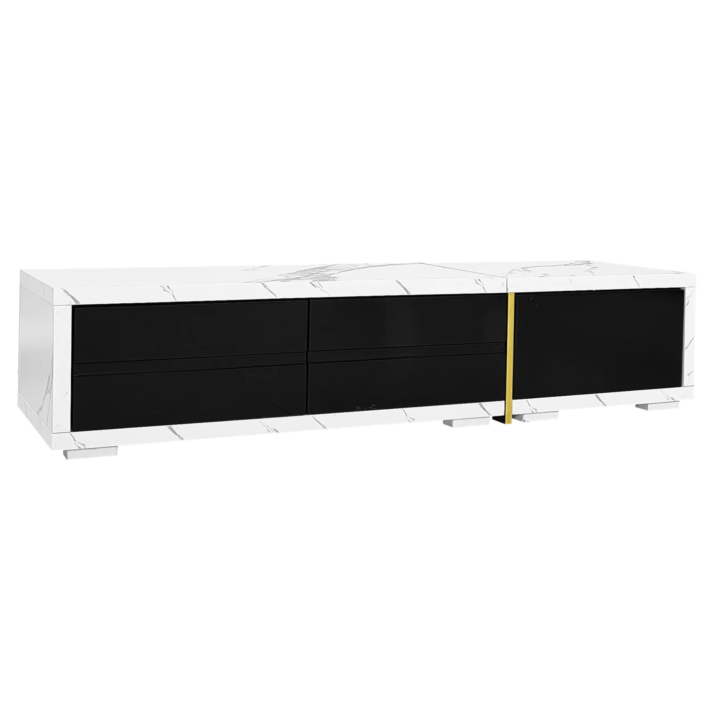 TV-meubel – TV-kast – TV-dressoir – TV-meubel met opbergruimte – TV-meubel wit – Verstelbare lengte 140-260 cm – Draaibaar en flexibel design