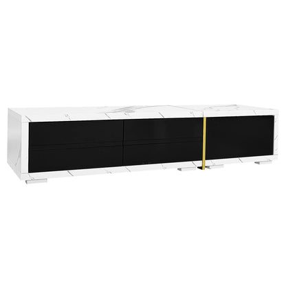 TV-meubel – TV-kast – TV-dressoir – TV-meubel met opbergruimte – TV-meubel wit – Verstelbare lengte 140-260 cm – Draaibaar en flexibel design