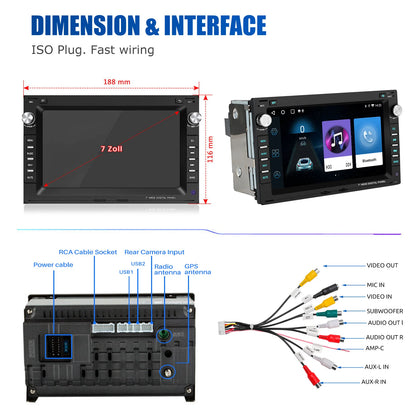 ESSGOO Android 15 Carplay Car Radio 4+64G For VW Golf Jetta MK4 Polo 9N Passat B5 T5 T4 Car Multimedia Player GPS WiFi RDS