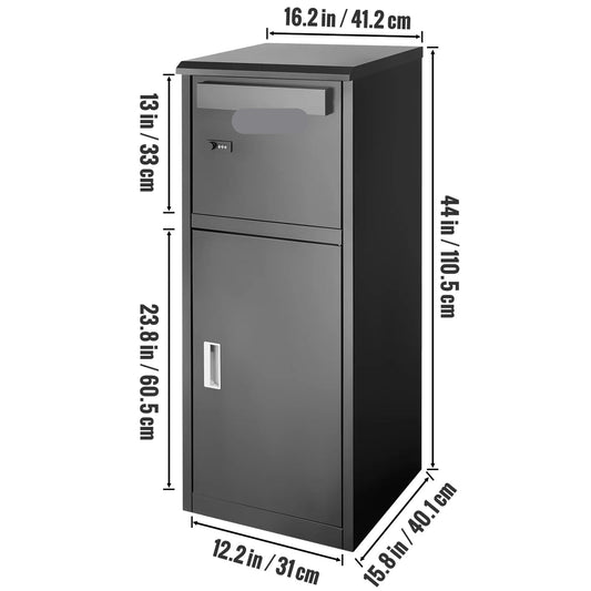 Brievenbus - Antidiefstal Brievenbussen - Wandgemonteerde - Waterdicht IPX3 - 44 Inch - Briefplaat -  Grote Pakketbrievenbus met Slot voor Buiten