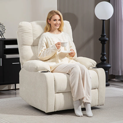 Tv-Fauteuil – Relaxstoel – Draaifauteuil – Schommelstoel – Zitfauteuil – Verstelbare Rugleuning – Uitklapbare Voetsteun