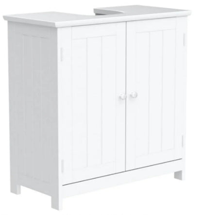 Sink Base Cabinet - Badkamerijdelheid - Opbergkast - Magnetische vergrendeling - Verstelbare plank - MDF-constructie - 60 cm x 60 cm x 30 cm - Wit