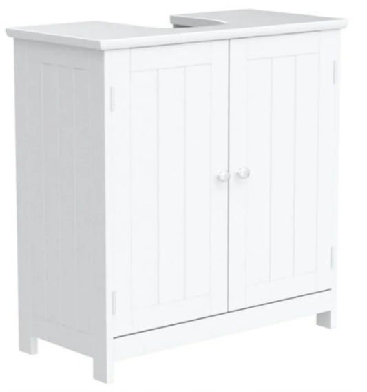 Sink Base Cabinet - Badkamerijdelheid - Opbergkast - Magnetische vergrendeling - Verstelbare plank - MDF-constructie - 60 cm x 60 cm x 30 cm - Wit