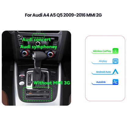 Carplay Interface – Android Auto Adapter – Carplay Dongle – Auto Multimedia Module – Audi MMI 2G Variant – Draadloos CarPlay & Android Auto – AirPlay en Mirror Link Support - QUORE
