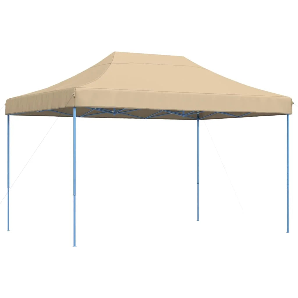 Opvouwbare Partytent – Tuinpaviljoen – Partytent – Tuientent – Feesttent – Kampeertent – Beschuttende Tent – 410x279x315 Cm – Waterdicht Oxford Polyester – Stalen Frame - Beige