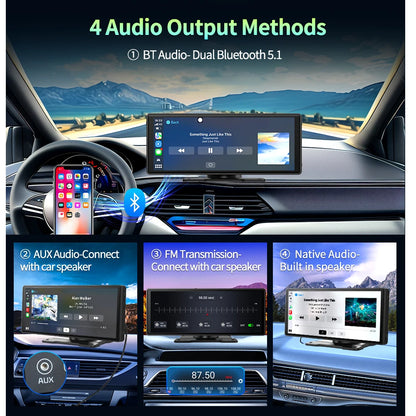 E32 - Dashcam voor Auto - WiFi - Dashcams - FullHD video - Geen Camera aan de voor- en Achterkant - Super compact - Parkeermodus - 16:9 - 10.26 inch Scherm - Zwart - QUORE
