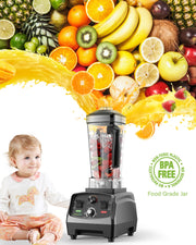 Blender - 2L Jar - Smoothie Maker - Blender Smoothie - 45000RPM - 2200W - 3HP - BPA Free - Gray