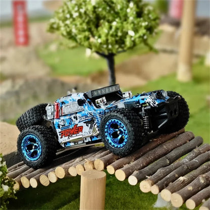Auto Speelgoed - met 1 x Batterij - LED Verlichting - Afstandsbediening - Monstertruck - 4WD - 30km/h - Hoge Snelheid Racewagen Speelgoed - 47.5 x 9.4 x 5.5 cm - Blauw