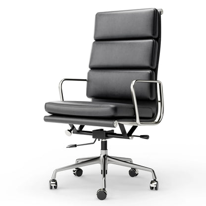 Bureaustoel – Office Chair – Computerstoel – Kantoorstoel – Draaistoel – Verstelbare Hoogte – Gestoffeerd Kunstleer – Met Wieltjes