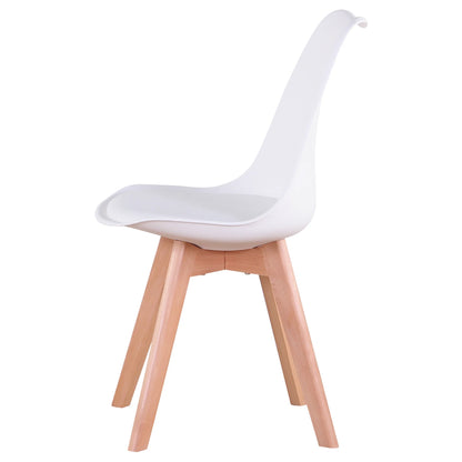 Ronde Eettafel Met Stoelen – Eettafelset – Eetkamerset – Eetkamermeubels – Scandinavisch Design – 110 Cm Diameter – PU-Leren Stoelen - QUORE
