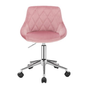 Office Chair - Ergonomic Office Chair - Saddle Stool - Office Chair - Saddle Stool on Wheels - Height Adjustable Office Chair - with Wheels - for Home Office - Pink