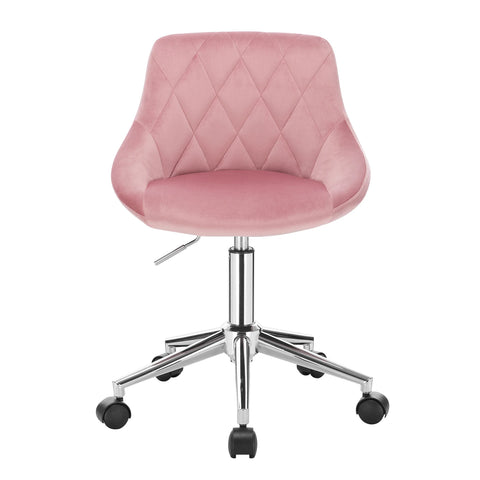 Office Chair - Ergonomic Office Chair - Saddle Stool - Office Chair - Saddle Stool on Wheels - Height Adjustable Office Chair - with Wheels - for Home Office - Pink