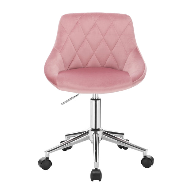 Office Chair - Ergonomic Office Chair - Saddle Stool - Office Chair - Saddle Stool on Wheels - Height Adjustable Office Chair - with Wheels - for Home Office - Pink