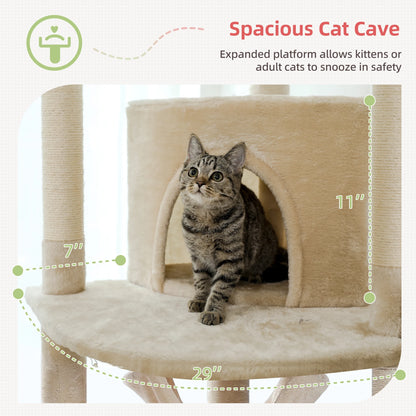 Krabpaal - Kattenkrabpaal - Krabton - Kattenboom - Plafondhoge Krabpalen - Kattenhuis - met klimplatforms, hangmat en sisalpalen - Verstelbare - Grijs