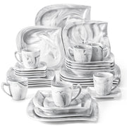 Serviesset – Servies - Plate - Marmer Grijs - 30-Delige - Compleet Tafelservies - Borden, Soepborden, Kopjes - Schotels – Geschikt voor 6 Personen