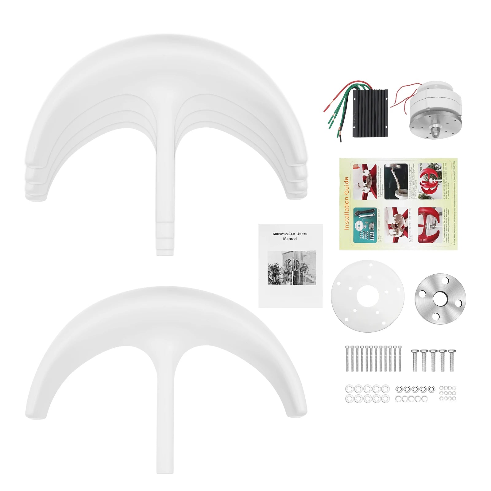 Windmolen – Windturbine – Windgenerator – Windenergie – Windspinner – 600W Vermogen – IP67 Waterdichte Controller - QUORE