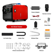 Diesel luchtverwarmer - Luchtverwarmer Parkeerverwarming - Dieselverwarming - Met afstandsbediening - App Control - 8KW - 5000W - 12V-220V - Rood