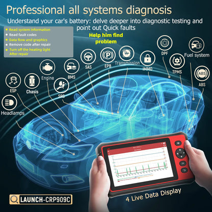 OBD2 Diagnoseapparaat – Auto Diagnosetool – Foutcode Uitlezer – Auto Scanner – 28 Onderhoudsfuncties – 7-Inch Touchscreen