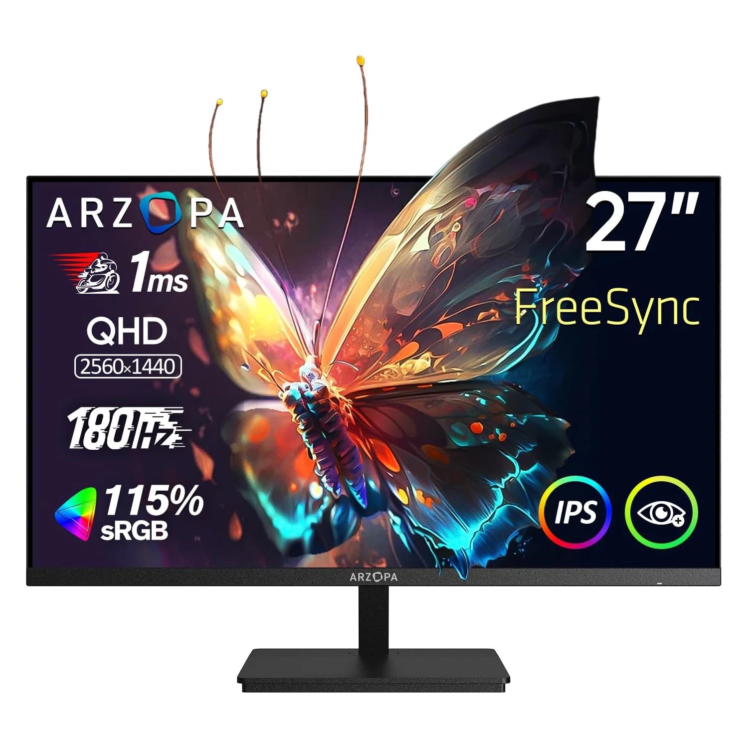 27 inch Monitor – Gaming Scherm – Computerscherm – PC Monitor – Beeldscherm – QHD Resolutie – 180Hz Refresh Rate – 1ms Responstijd – AMD FreeSync - QUORE