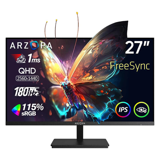 27 inch Monitor – Gaming Scherm – Computerscherm – PC Monitor – Beeldscherm – QHD Resolutie – 180Hz Refresh Rate – 1ms Responstijd – AMD FreeSync - QUORE